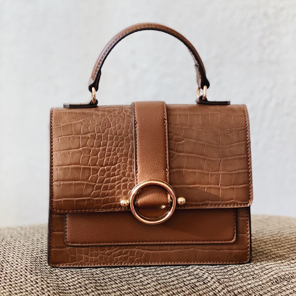 Vintage Anne Klein Croc Embossed Hand Bag